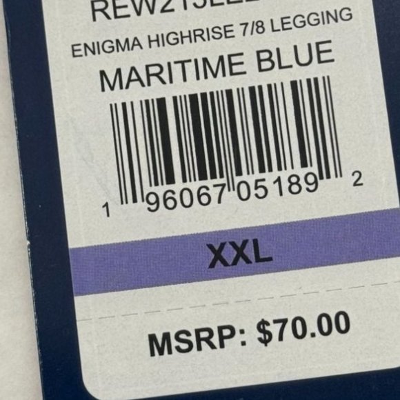 Reebok NWT Sz XXL Maritime Blue Enigma Highrise 7/8 Yoga Leggings - Picture 3 of 13